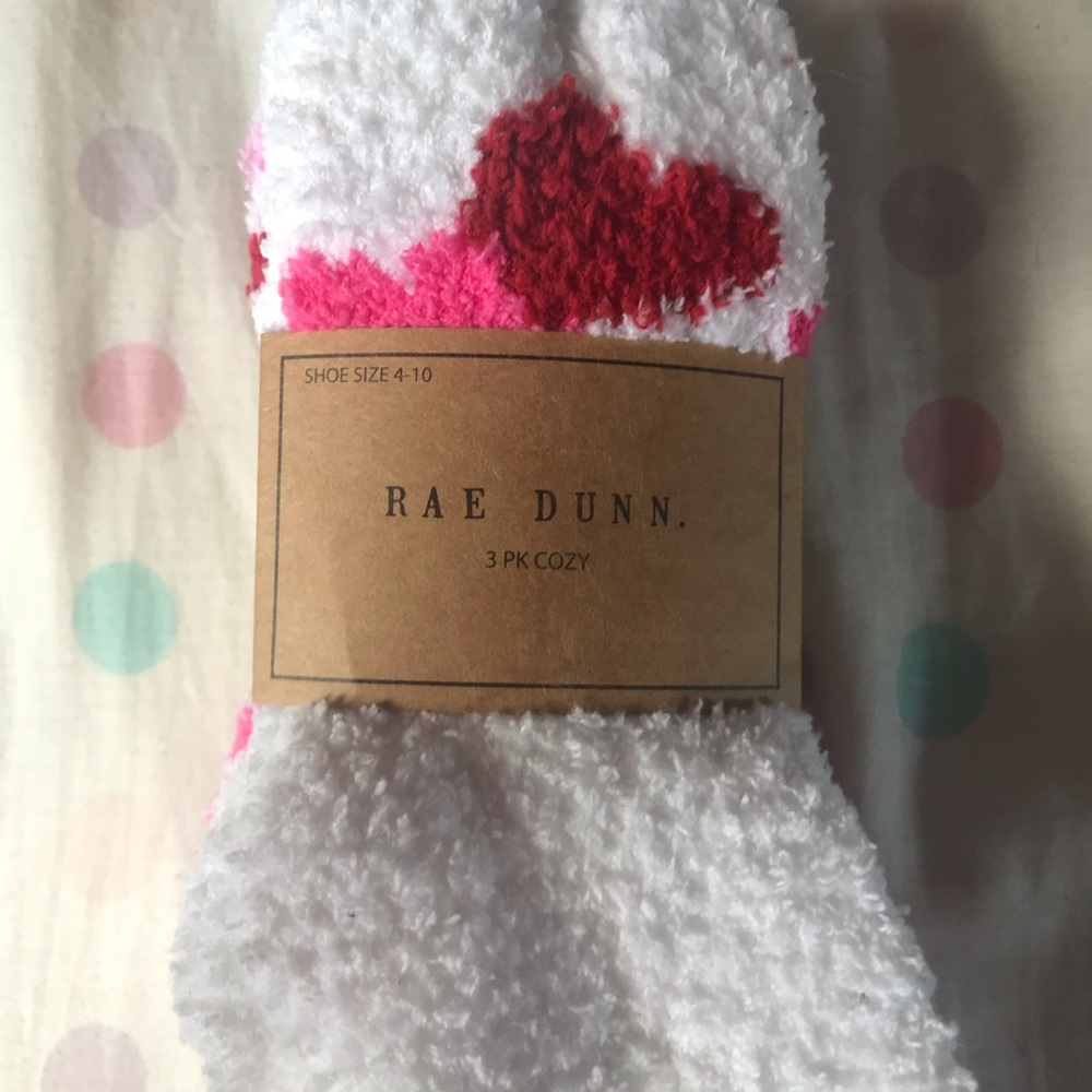 NWT 3 Pack of Rae Dunn Cozy Hearts Socks - Picture 2 of 6